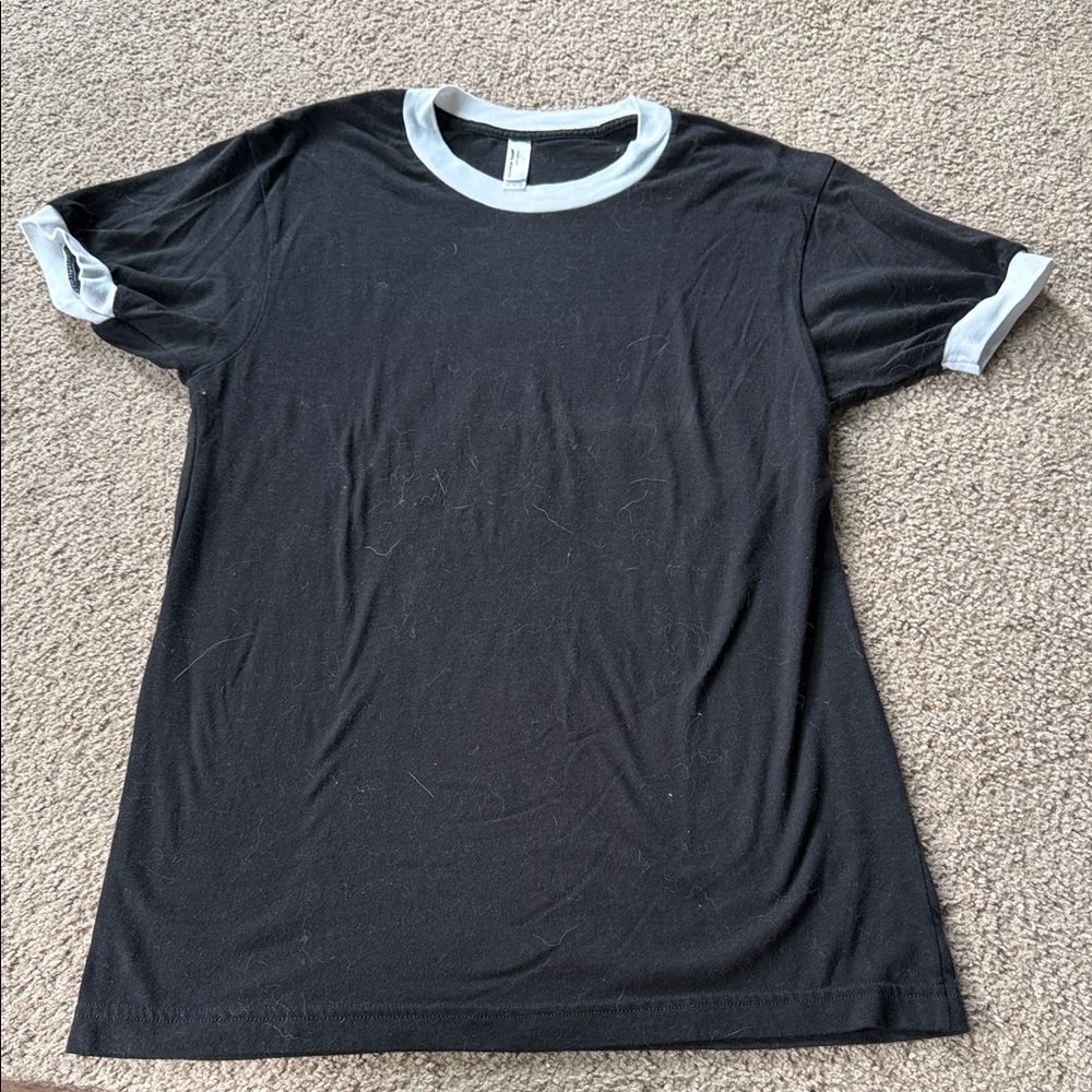 American Apparel Black and White Short Sleeve Tee